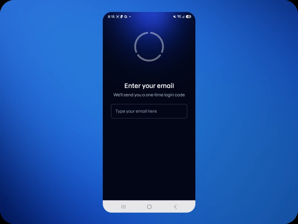 The Kiren screen asking for an email address.