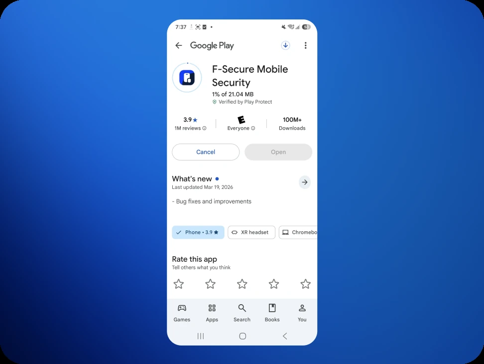 The public version of Mobile Security being restored after leaving the beta.